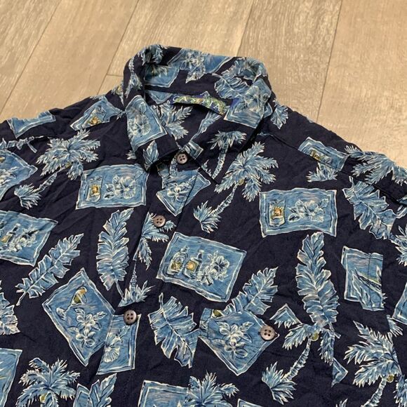 Mens Campia Hawaiian Tropical Floral Button Down Shortsleeve Shirt - Picture 3 of 5